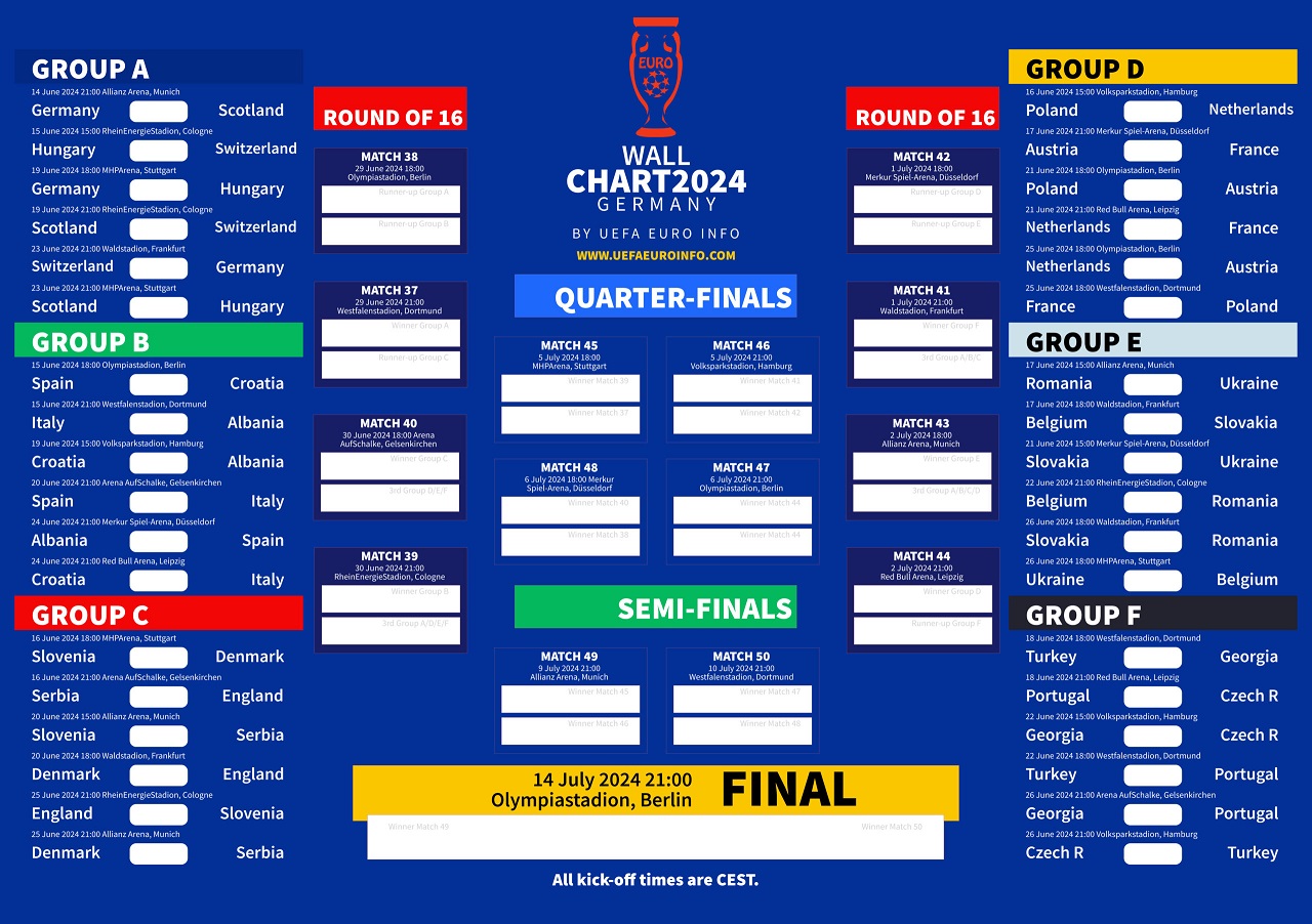 Euro 2024 calendar